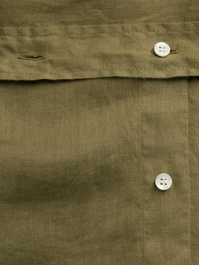 Aspesi Long Sleeve Shirt Curved Hem In Green