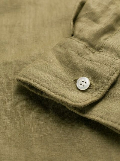 Aspesi Long Sleeve Shirt Curved Hem In Green