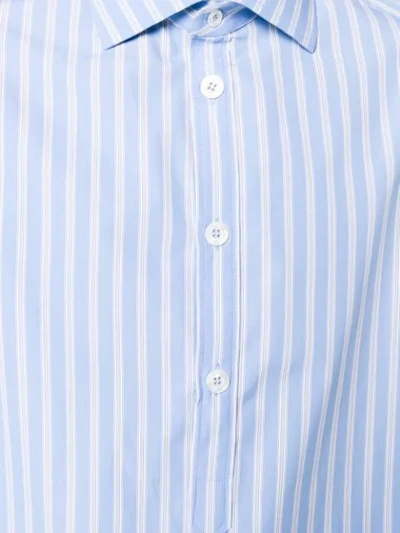 Shop Gucci Oversized Stripe Print Shirt In Blue