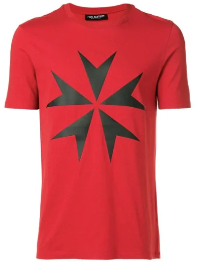 Shop Neil Barrett Printed Star T-shirt - Red