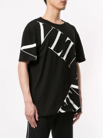 Shop Valentino Vltn Logo Print T-shirt In Black