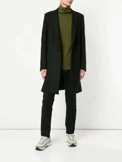 Shop Kazuyuki Kumagai Classic Coat With Hood - Black