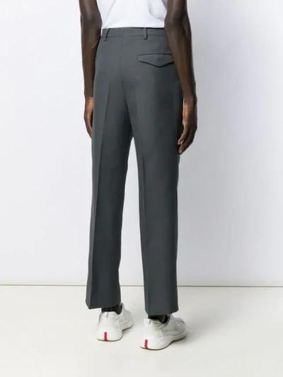 Shop Prada Straight Tailored Trousers In Grey