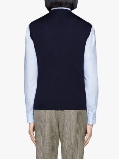 Shop Gucci Interlocking G Stripe Vest In Blue