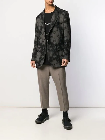 Shop Yohji Yamamoto Printed Blazer In Black