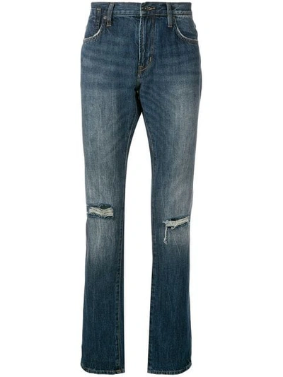 Shop John Varvatos Distressed Detail Jeans In Blue