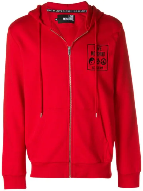 red moschino hoodie