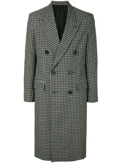 Shop Ami Alexandre Mattiussi Double Breasted Long Coat In Grey