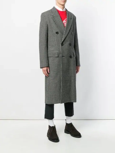 Shop Ami Alexandre Mattiussi Double Breasted Long Coat In Grey