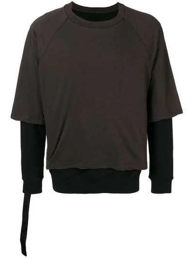 Shop Ben Taverniti Unravel Project Layered Sweatshirt In Brown