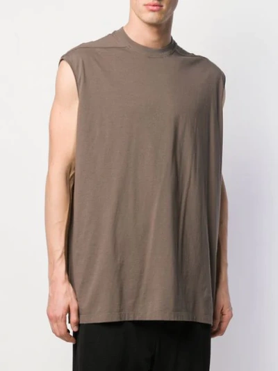 Shop Rick Owens Sleeveless Tarp T-shirt In Grey