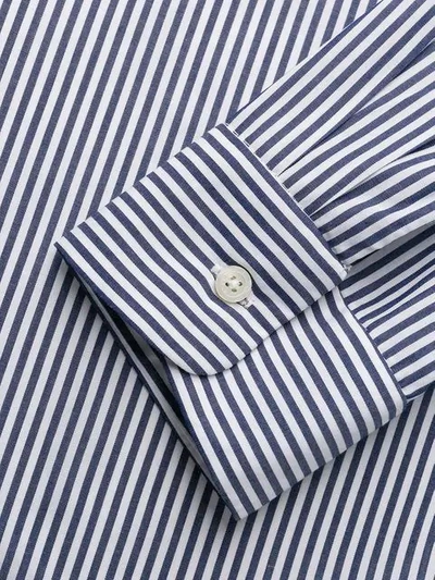 Shop Engineered Garments Striped Long-sleeve Shirt In Blue