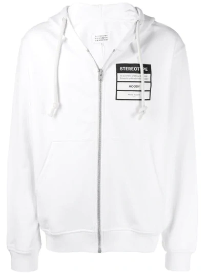 Shop Maison Margiela 'stereotype' Kapuzenpullover In White