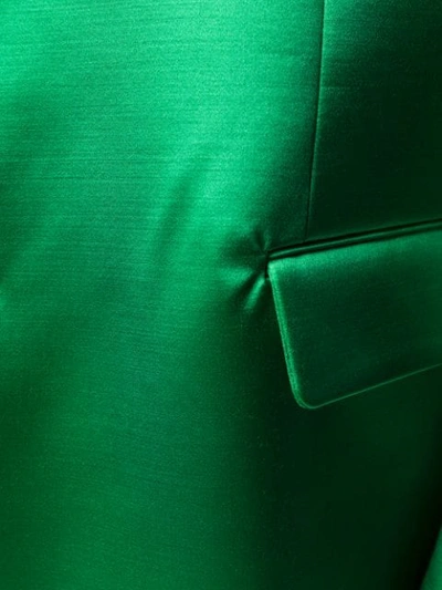 Shop Raf Simons Satin Oversized Coat In Green