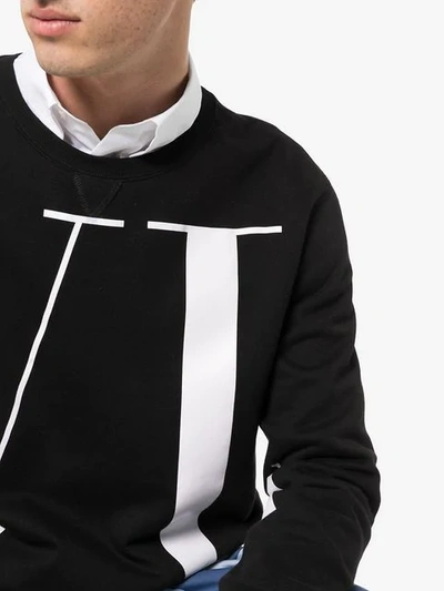 Shop Valentino Vltn Print Sweatshirt In Black