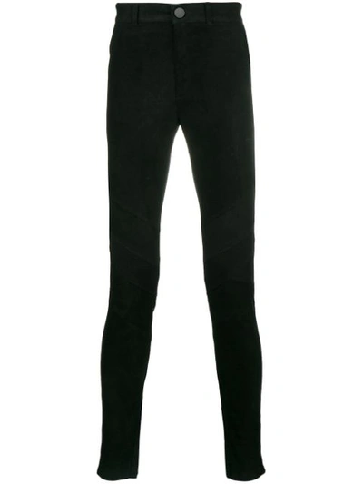 Shop Forcerepublik Slim Biker Trousers In Black