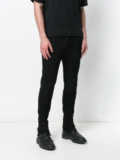 Shop Forcerepublik Slim Biker Trousers In Black