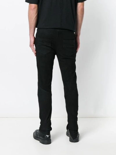 Shop Forcerepublik Slim Biker Trousers In Black