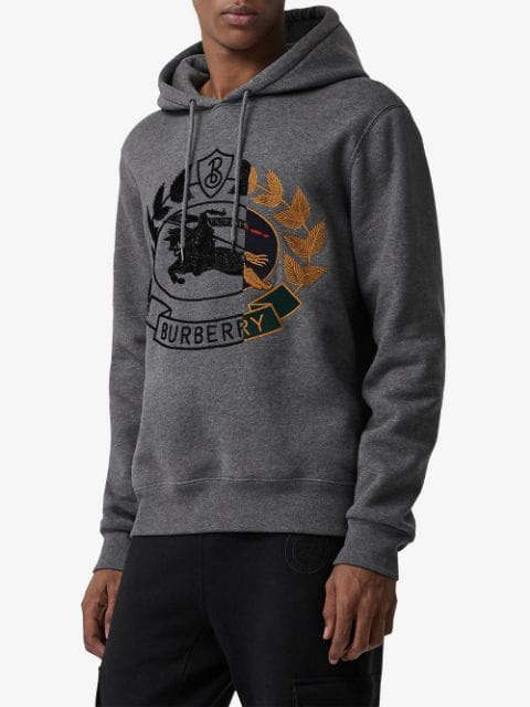 burberry embroidered crest jersey sweatshirt
