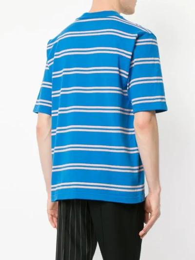 Shop Sacai Casual Striped T-shirt - Blue