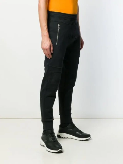 Shop Neil Barrett Biker Ottoman Stripe Sweatpants In Black