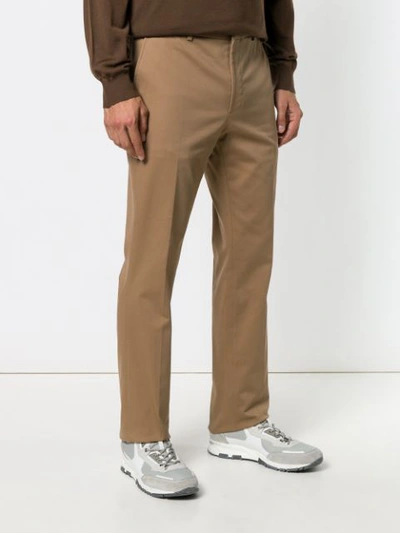 Shop Fendi Tailored Long Trousers - Brown