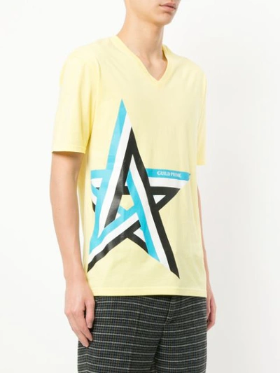 Shop Guild Prime Striped Star Print T-shirt In Yellow