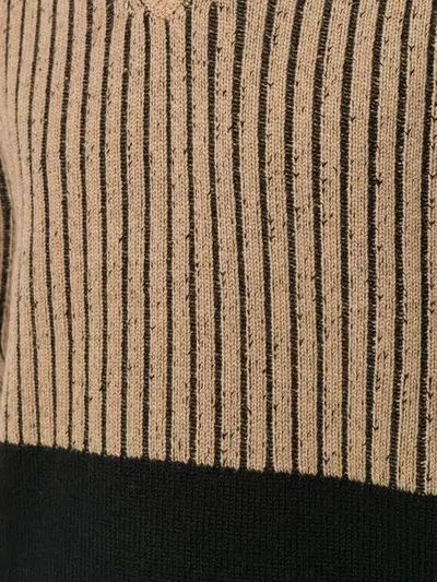 Shop Joseph Contrast Long-sleeve Sweater In Brown