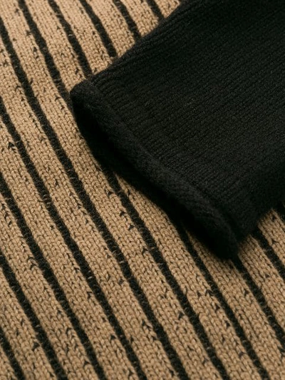 Shop Joseph Contrast Long-sleeve Sweater In Brown