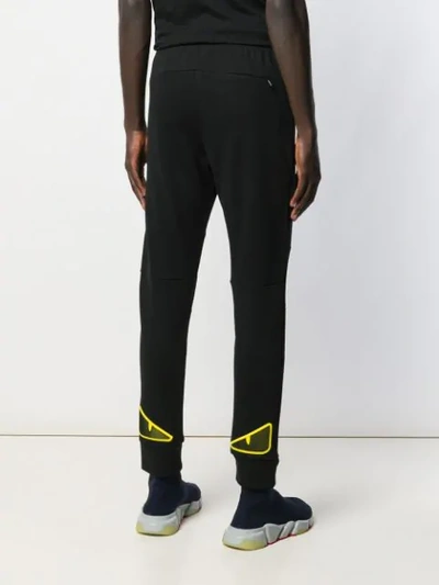 Shop Fendi Monster Eyes Tracksuit Trousers  In F17w0 Black+fluo Yellow