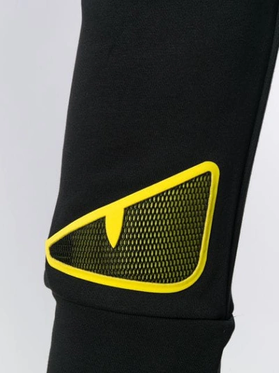 Shop Fendi Monster Eyes Tracksuit Trousers  In F17w0 Black+fluo Yellow