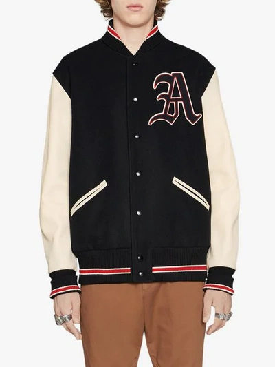 Shop Gucci Bomber Jacket With Patches In Black