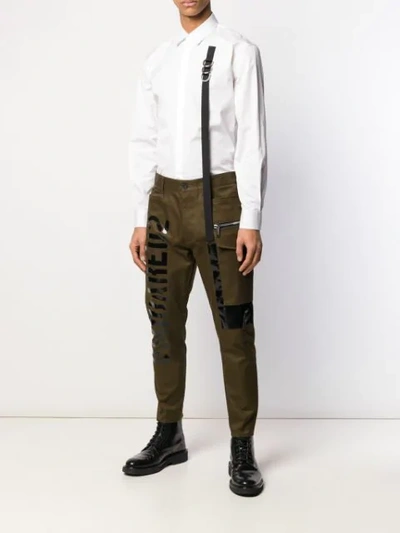 Dsquared2 Contrast Strap Shirt In White