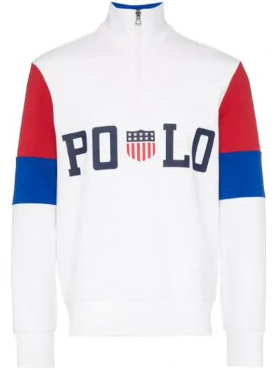 Shop Polo Ralph Lauren Poloshirt In Colour-block-optik In White