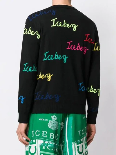 Shop Iceberg Logo Knit Sweater In Black