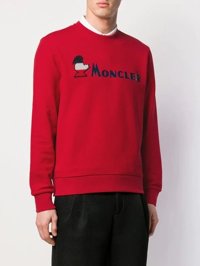 Shop Moncler Logo Patch Sweatshirt In Red
