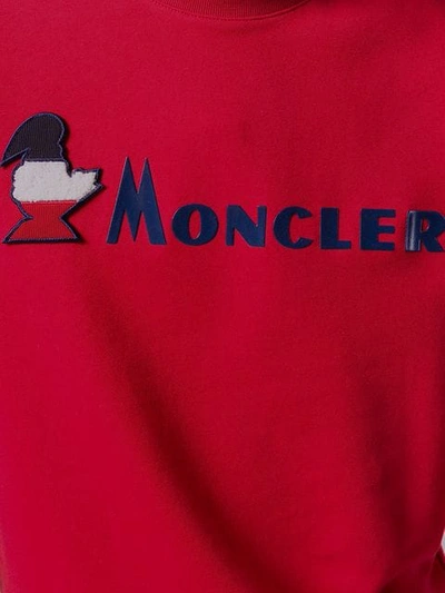 Shop Moncler Logo Patch Sweatshirt In Red
