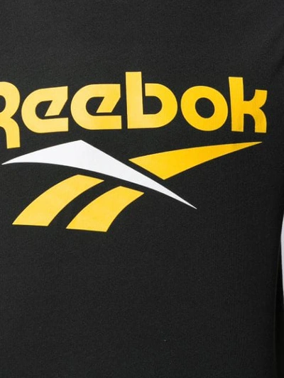 Shop Reebok Contrast Logo T-shirt In Black