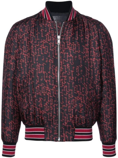 Shop Givenchy Seidenbomberjacke Mit Print In Red