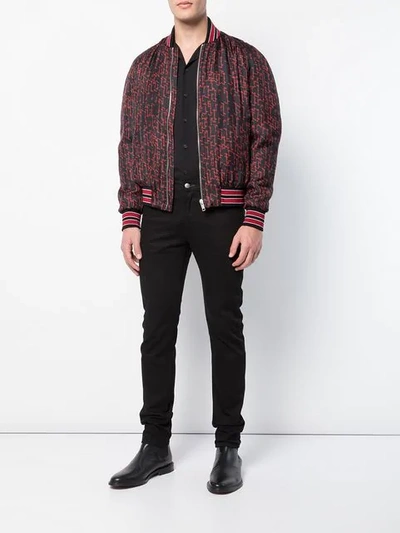 Shop Givenchy Seidenbomberjacke Mit Print In Red