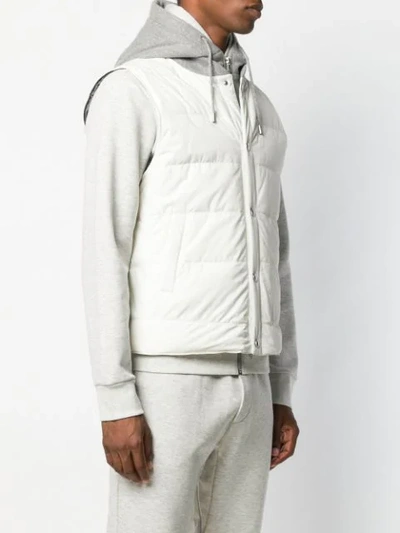 Shop Brunello Cucinelli Hooded Gilet In Neutrals