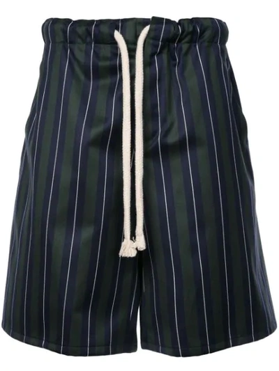 Shop Loewe Striped Drawstring Shorts - Green