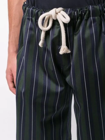 Shop Loewe Striped Drawstring Shorts - Green