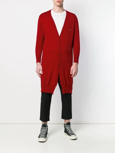 Pre-owned Vivienne Westwood Asymmetric Cardi-coat In Red