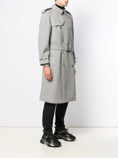 Shop Burberry Jersey Trench Coat In Grey