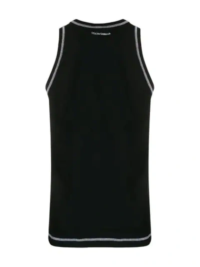 Shop Dolce & Gabbana Contrast Stitch Tank In Black