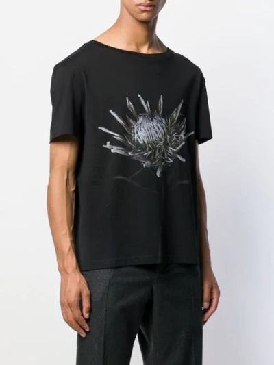 Shop Maison Margiela Floral Print T-shirt In Black