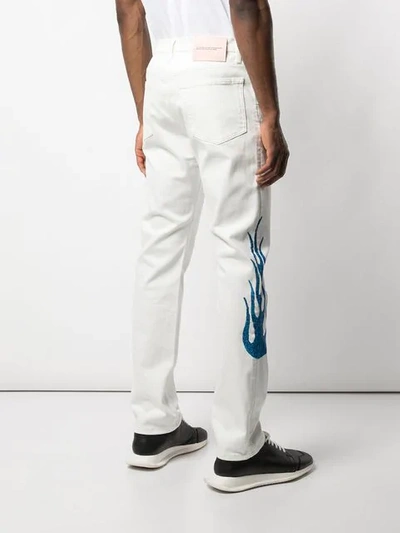 Shop Lost Daze Blue Flame Jeans In White
