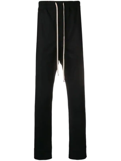 Shop Rick Owens Drawstring Straight-leg Trousers - Black