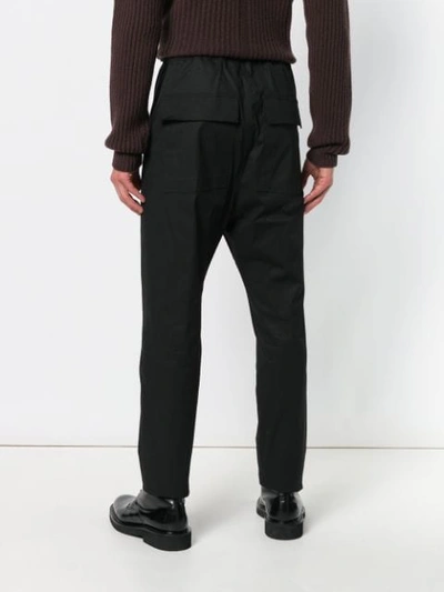 Shop Rick Owens Drawstring Straight-leg Trousers - Black